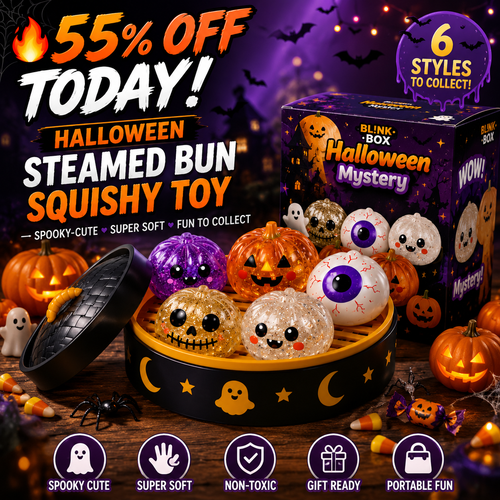 Pureluxo®70% OFF TODAY🎃 Halloween Steamed Bun Squishy Mystery Box Toy💝💝