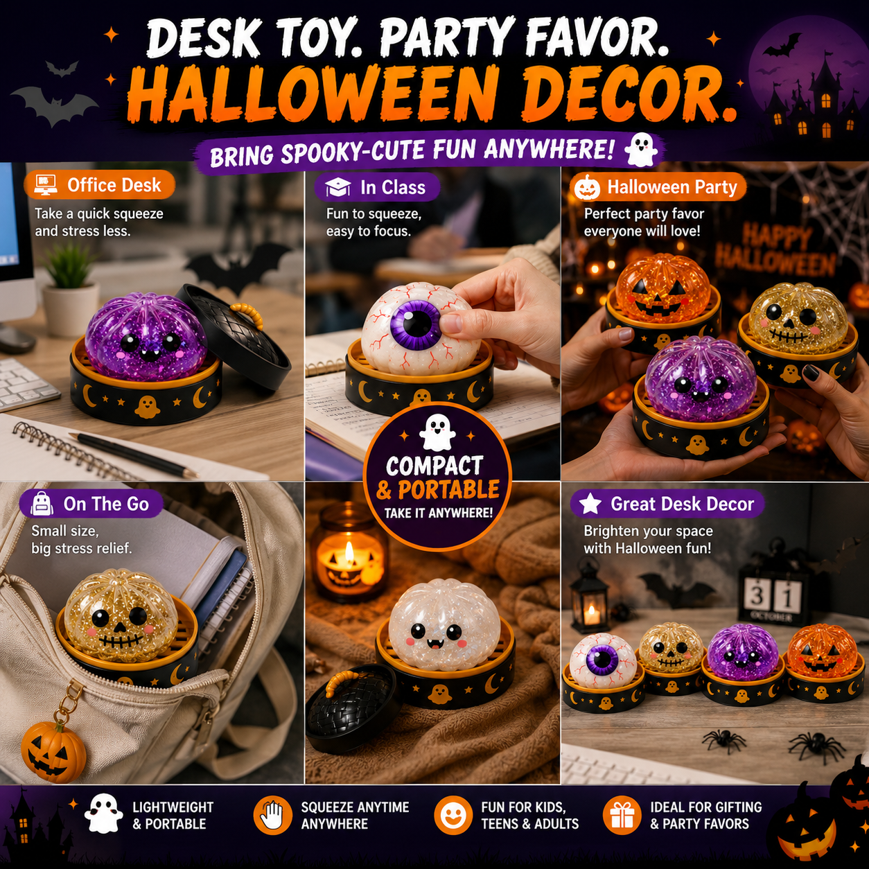 Pureluxo®70% OFF TODAY🎃 Halloween Steamed Bun Squishy Mystery Box Toy💝💝