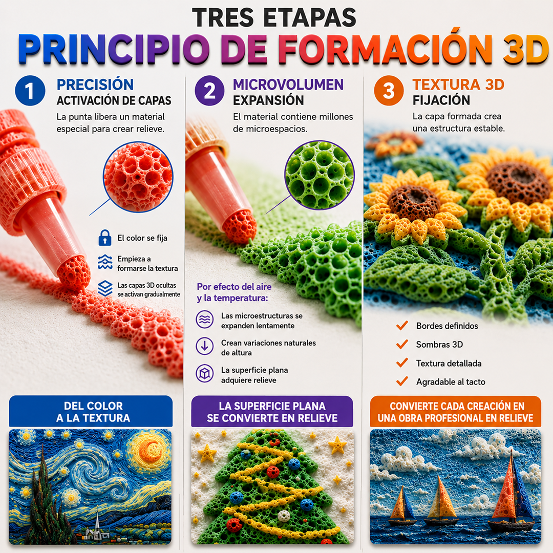 🖍️ IEY® Pluma de Arte en Relieve 3D