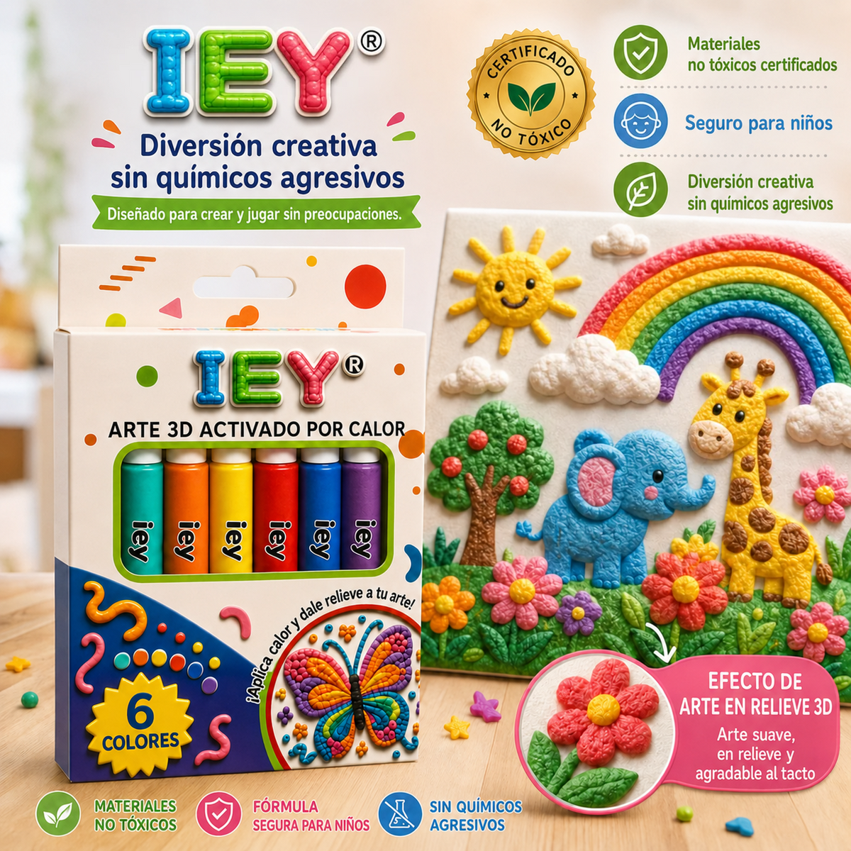 🖍️ IEY® Pluma de Arte en Relieve 3D