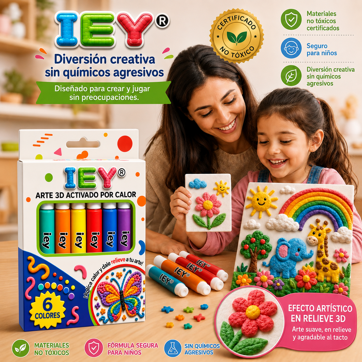 🖍️ IEY® Pluma de Arte en Relieve 3D